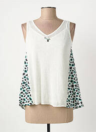 Top coupe fluide sans manche blanc LOLA ESPELETA femme