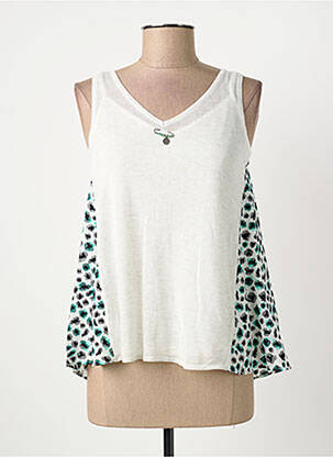Top coupe fluide sans manche blanc LOLA ESPELETA femme