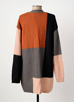 Gilet manches longues maille tricot orange FRANSA femme