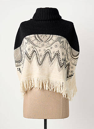 Poncho col roulé noir POUSSIERE D'ETOLE femme