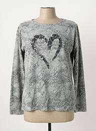 Pull tissage chiné manches longues gris BETTY BARCLAY femme
