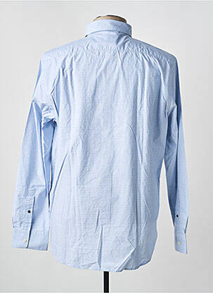 Chemise manches longues coupe droite bleu MCS homme
