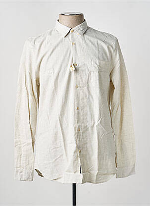 Chemise manches longues coupe cintrée beige SCOTCH & SODA homme