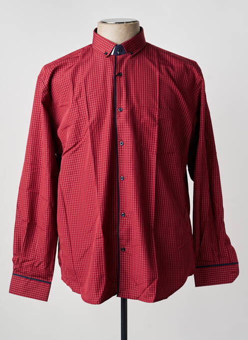 Chemise manches longues coupe cintrée rouge CAP 10 TEN homme