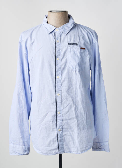Chemise manches longues imprimé rayures bleu DEELUXE homme