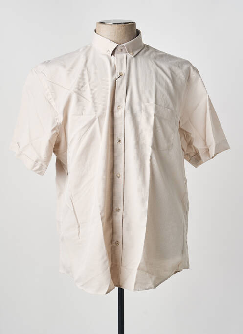 Chemise manches longues coupe droite beige CAP 10 TEN homme