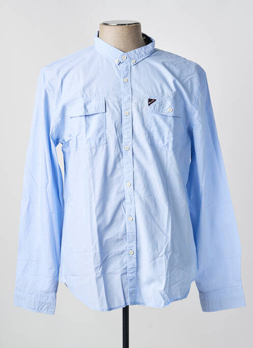 Chemise manches longues bleu DEELUXE74 homme