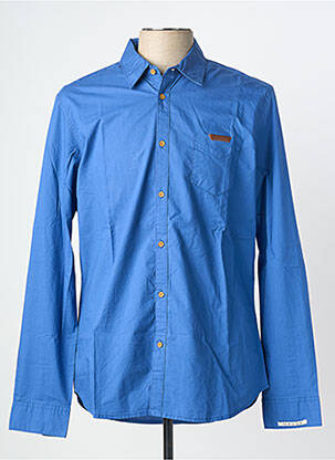 Chemise manches longues coupe droite bleu BEING HUMAN homme