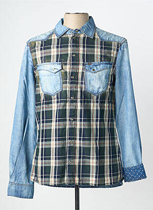 Chemise manches longues imprimé fantaisie bleu GAUDI homme