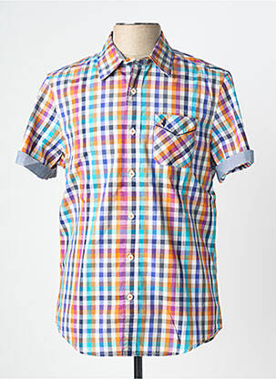Chemise manches courtes imprimé fantaisie bleu MCS homme
