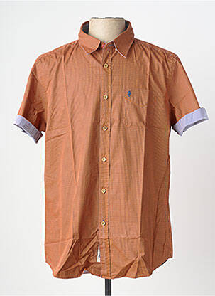 Chemise manches courtes imprimé fantaisie orange MCS homme