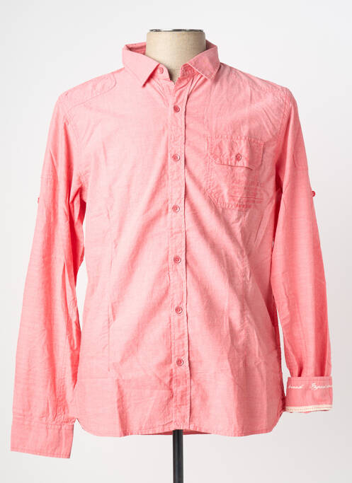 Chemise manches longues coupe droite rose KAPORAL homme