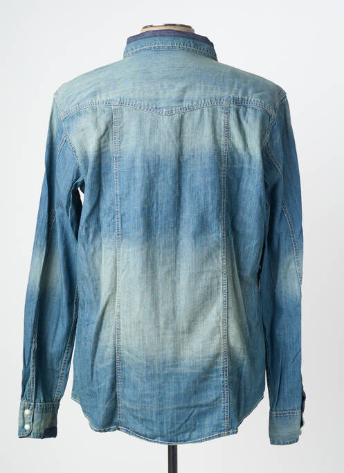 Chemise manches longues coupe droite bleu DEELUXE homme