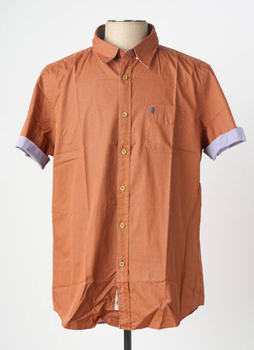 Chemise manches courtes imprimé fantaisie orange MCS homme