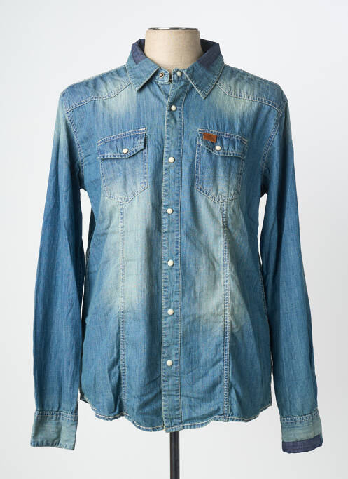 Chemise manches longues bleu DEELUXE74 homme