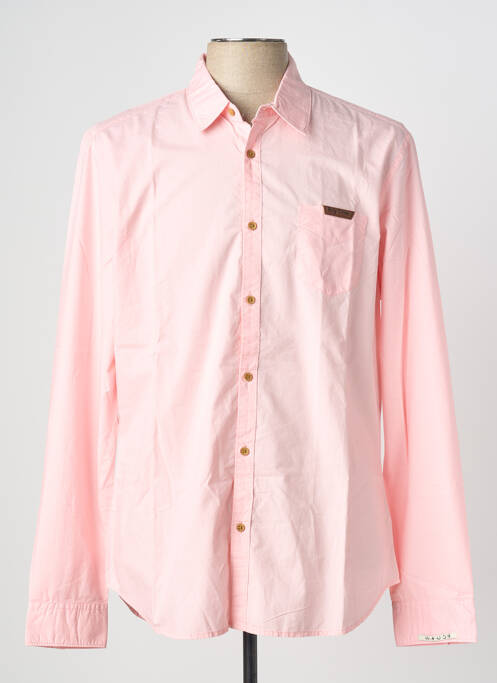 Chemise manches longues rose BEING HUMAN homme