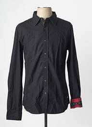 Chemise manches longues poignets boutonnés noir DEELUXE homme