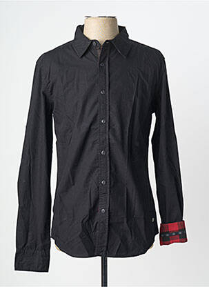 Chemise manches longues poignets boutonnés noir DEELUXE homme