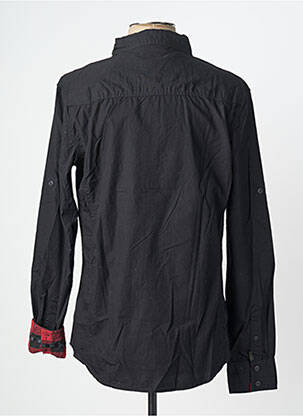 Chemise manches longues poignets boutonnés noir DEELUXE homme