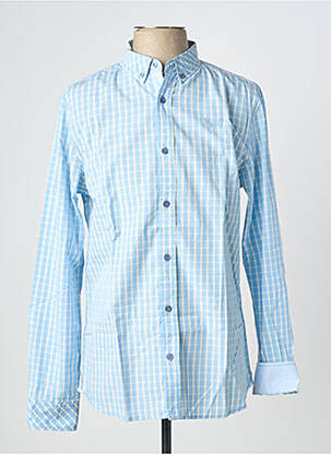 Chemise manches longues poignets boutonnés bleu KAPORAL homme