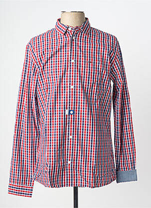 Chemise manches longues poignets boutonnés rouge TOMMY HILFIGER homme