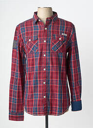 Chemise manches longues poignets boutonnés rouge DEELUXE homme