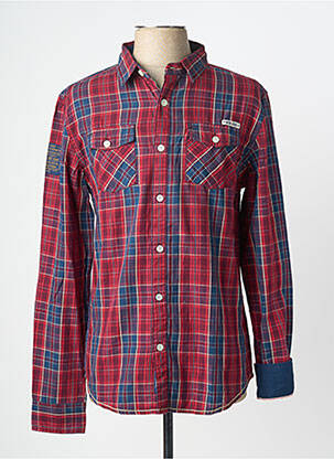 Chemise manches longues poignets boutonnés rouge DEELUXE homme
