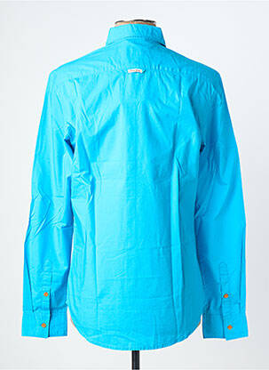 Chemise manches longues poignets boutonnés bleu BEING HUMAN homme