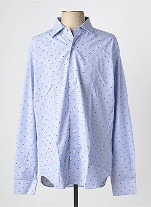 Chemise manches longues coupe cintrée bleu PHILO VANCE homme