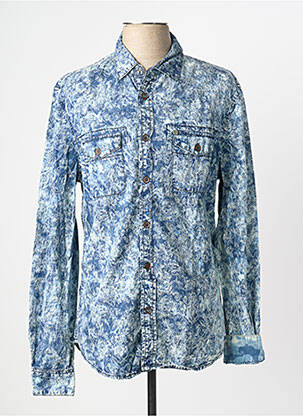 Chemise manches longues coupe cintrée bleu GAUDI homme