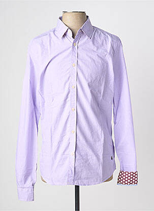 Chemise manches longues tissage popeline violet SCOTCH & SODA homme