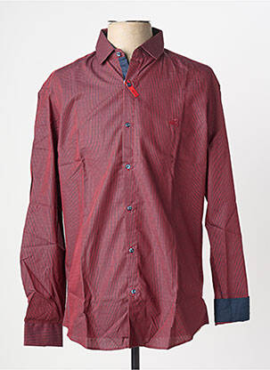 Chemise manches longues coupe cintrée rouge BRUNO SAINT HILAIRE homme