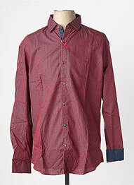 Chemise manches longues imprimé rayures rouge BRUNO SAINT HILAIRE homme