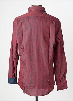Chemise manches longues coupe cintrée rouge BRUNO SAINT HILAIRE homme