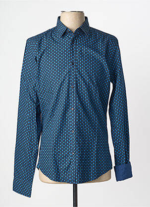 Chemise manches longues tissage popeline bleu SCOTCH & SODA homme