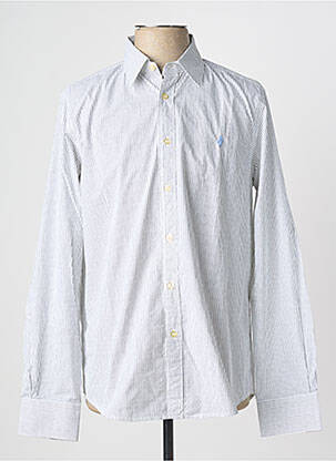 Chemise manches longues imprimé rayures gris MCS homme