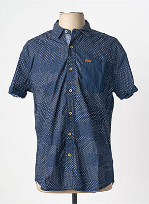 Chemise manches courtes poches bleu DEELUXE74 homme