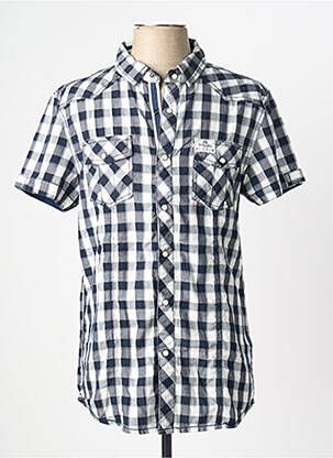 Chemise manches courtes poches bleu DEELUXE74 homme