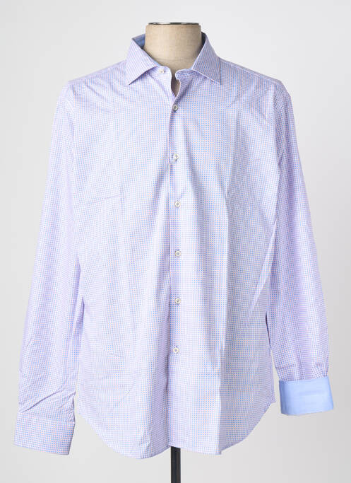 Chemise manches longues imprimé fantaisie bleu PHILO VANCE homme