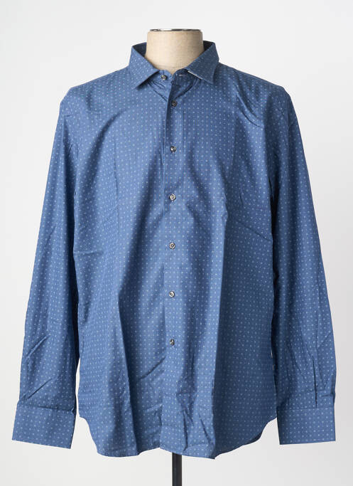 Chemise manches longues imprimé fantaisie bleu PHILO VANCE homme