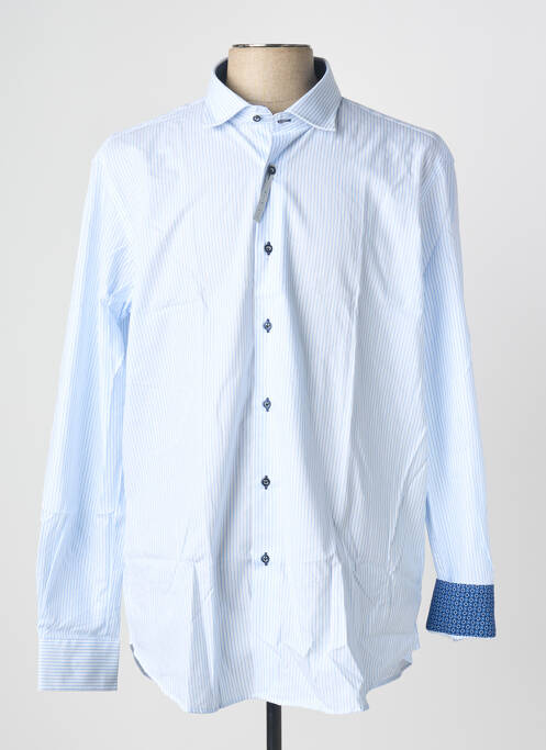 Chemise manches longues imprimé rayures bleu PHILO VANCE homme