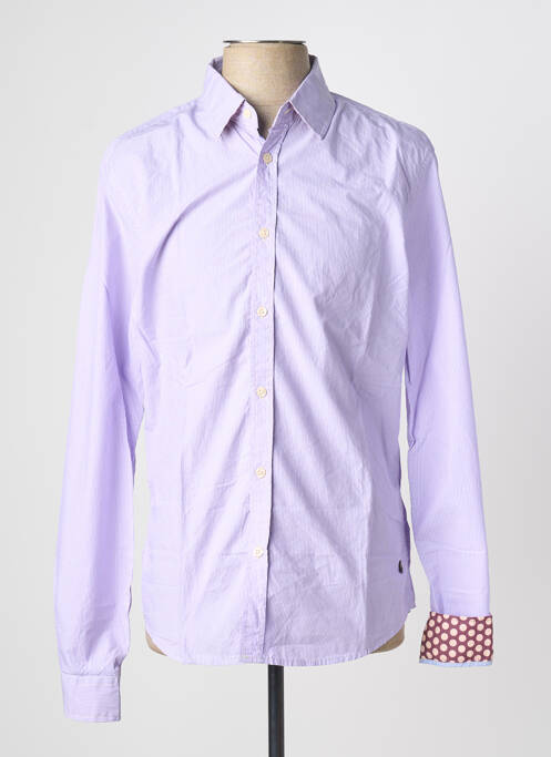 Chemise manches longues imprimé rayures violet SCOTCH & SODA homme