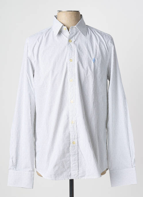 Chemise manches longues imprimé rayures gris MCS homme