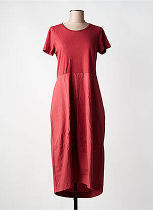 Robe longue manches courtes manches courtes rouge BLANC BOHEME femme