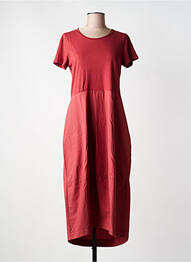 Robe longue manches courtes manches courtes rouge BLANC BOHEME femme