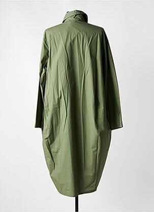 Robe mi-longue manches longues manches longues vert BLANC BOHEME femme