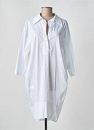 Robe mi-longue manches longues manches longues blanc BLANC BOHEME femme