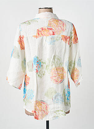 Chemisier imprimé fleurs manches longues beige BLANC BOHEME femme