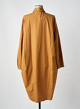 Robe mi-longue manches longues manches longues marron BLANC BOHEME femme