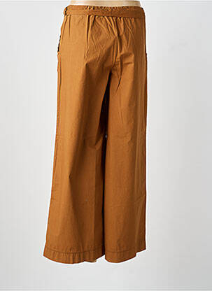 Pantalon droit tissage popeline taille normale marron BLANC BOHEME femme